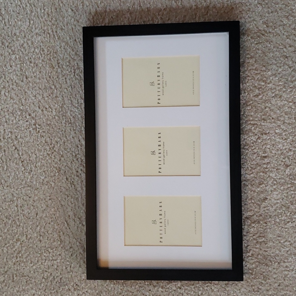 Pottery Barn 3 Opening 4x6 Wood Gallery Picture Frame